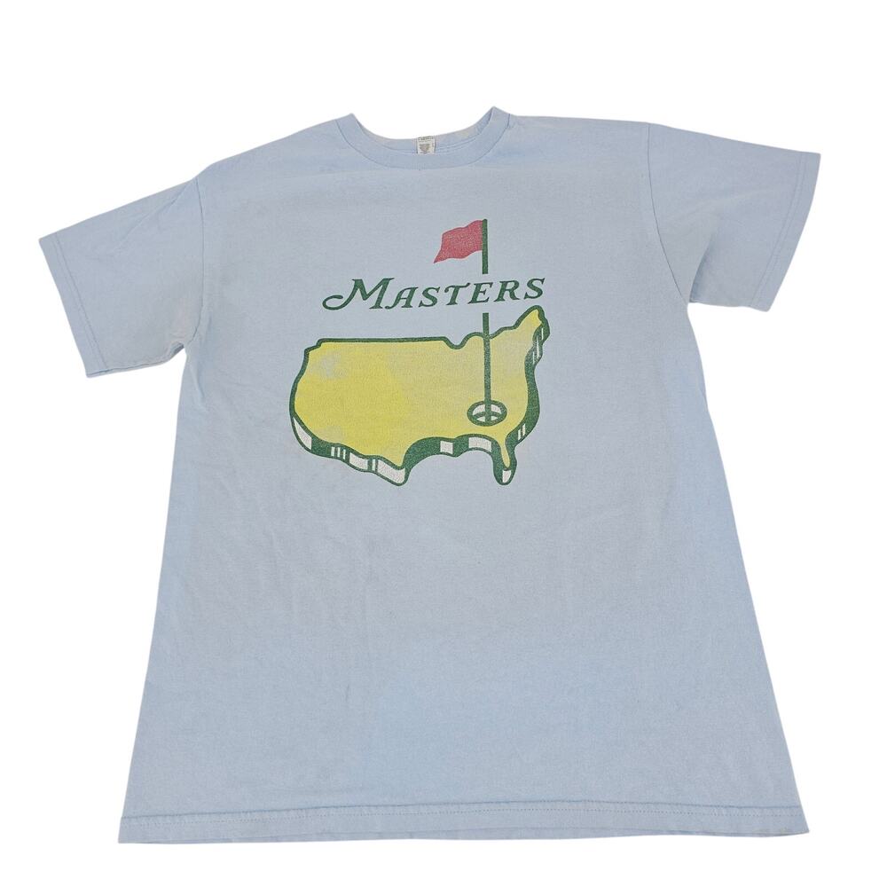 Vintage The Masters Golf Tournament Tee Tshirt Pastel Blue Alstyle Unisex M 4063